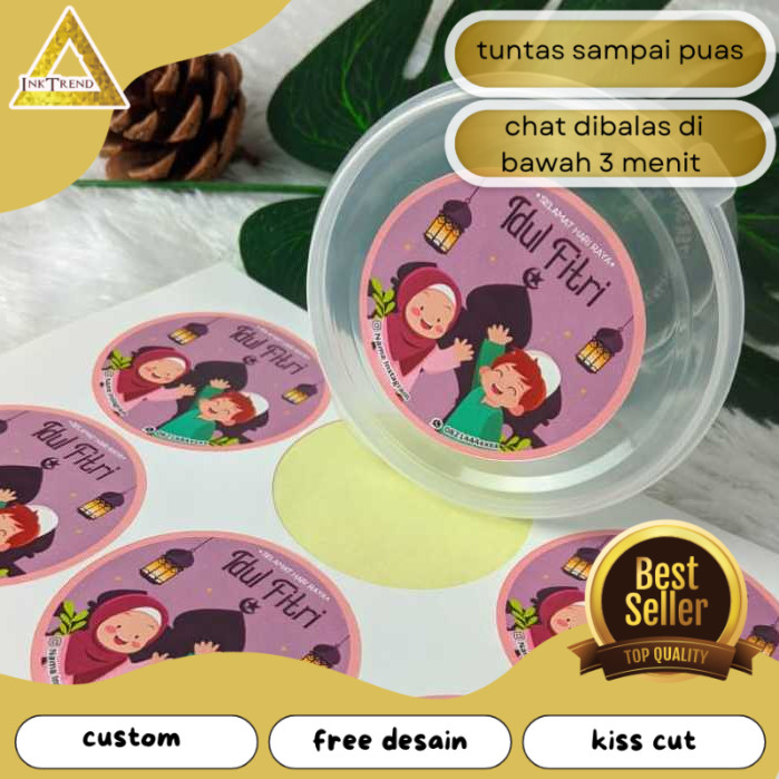 

INKA 2-4 Cetak Sticker Label Bulat Idul Fitri Stiker Lebaran Toples Label Kue Lembaran A3+