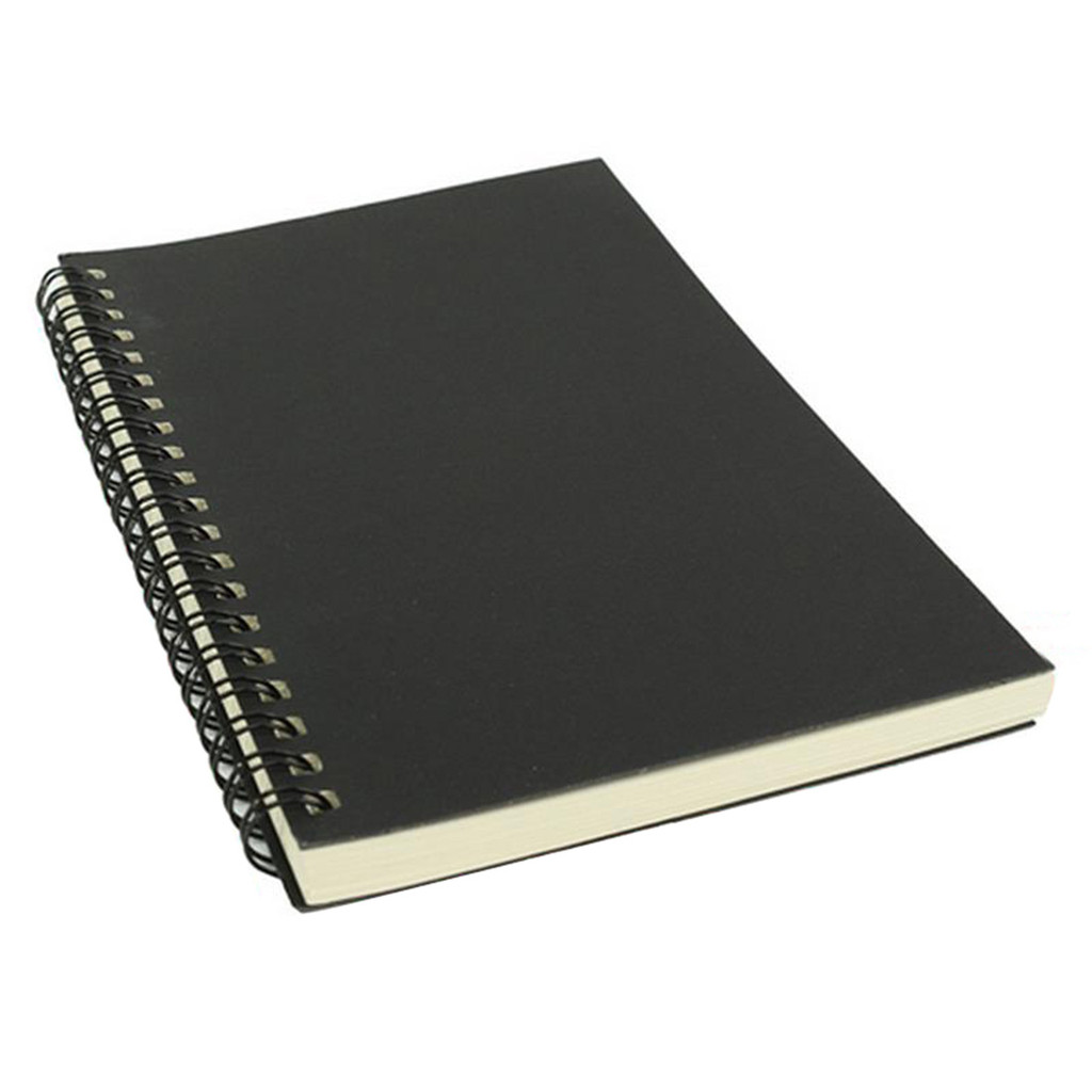 

Retro Kraft Coil Sketch Sketchbooks Blank Notebook Creative Notebook School Stationery（Black and White）