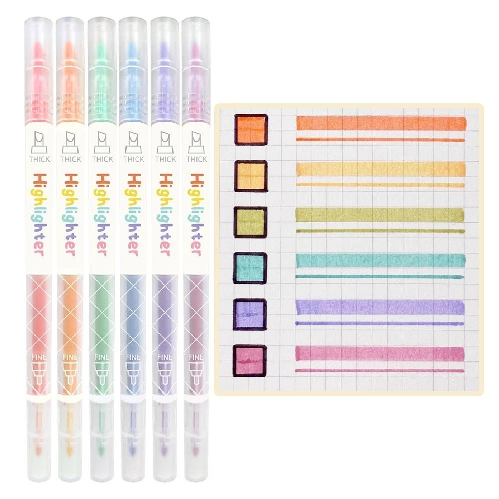 

Highlighter Stabilo Dual Tip Pastel Spidol Warna Warni 6 Pcs