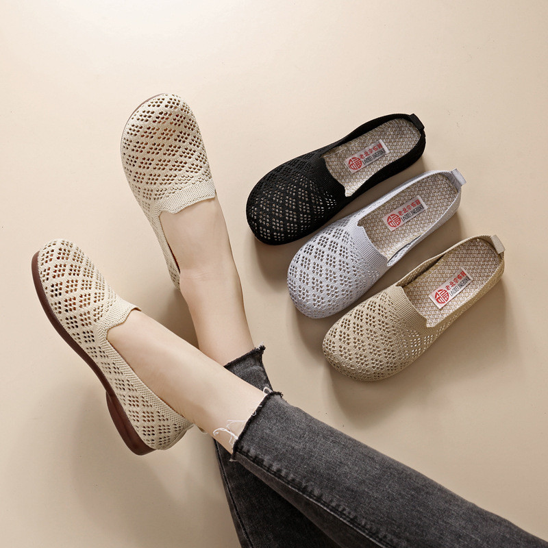 Sepatu wanita musim panas model baru sepatu slip-on jala sepatu tods sol lembut sandal wanita alas d