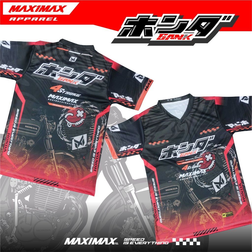 JERSEY RACING / jersy balapan JERSEY RACING  | Jersey Honda Gank V3 |  Premium - Maximax Apparel |