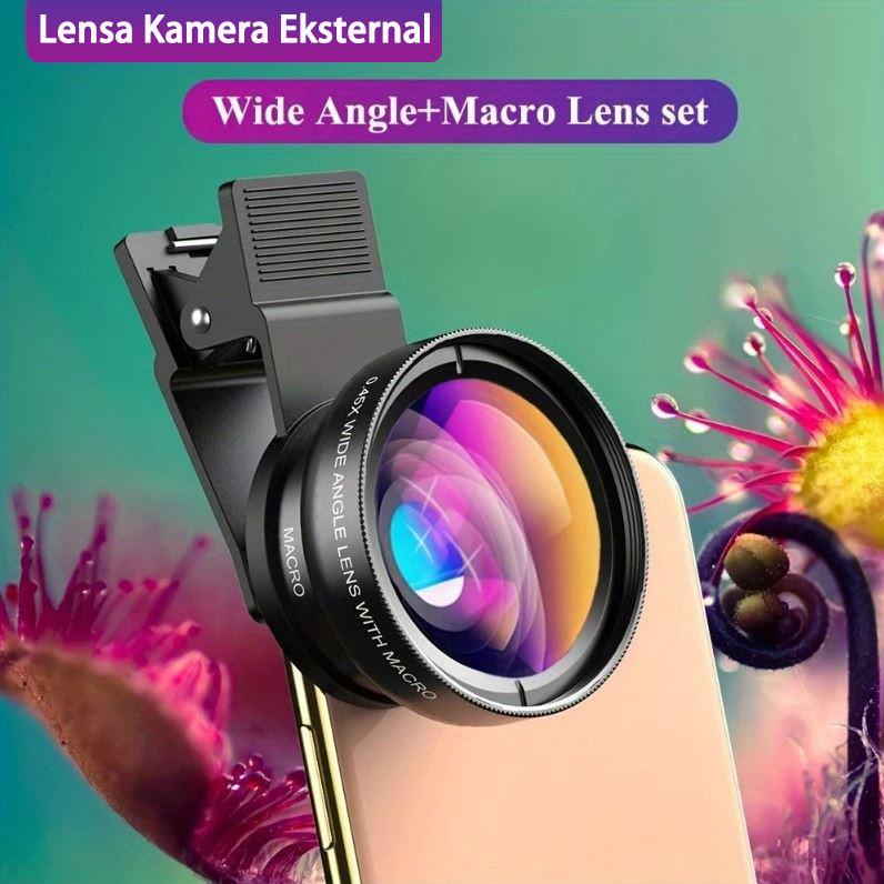 Lensa Kamera Eksternal 2In1 Lensa Super Wide Angle Lens+Macro Smartphone 12.5x Dengan Klip Untuk Hp
