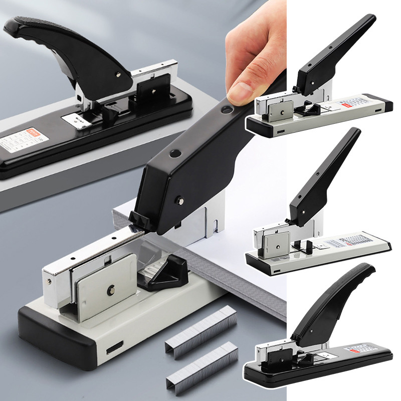 

Big Heavy Type Metal Stapler Bookbinding Stapling 100/200 Sheet Capacity Office Tools Fit Sturdy Portable Handhled Staples Home