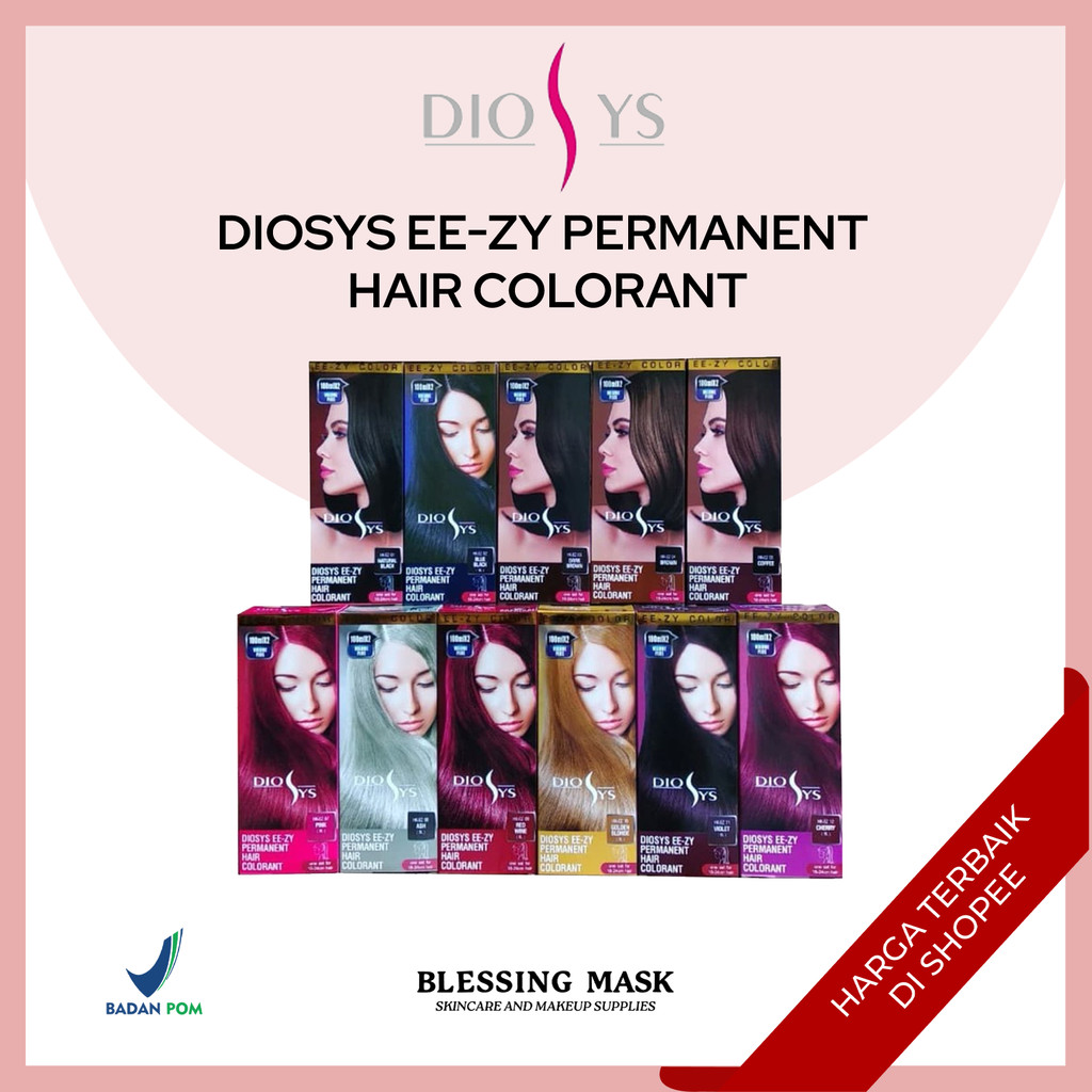 Diosys EE-ZY Permanent Hair Colorant Pewarna Rambut Cream 100ml | 50ml | Pewarna Rambut Permanent