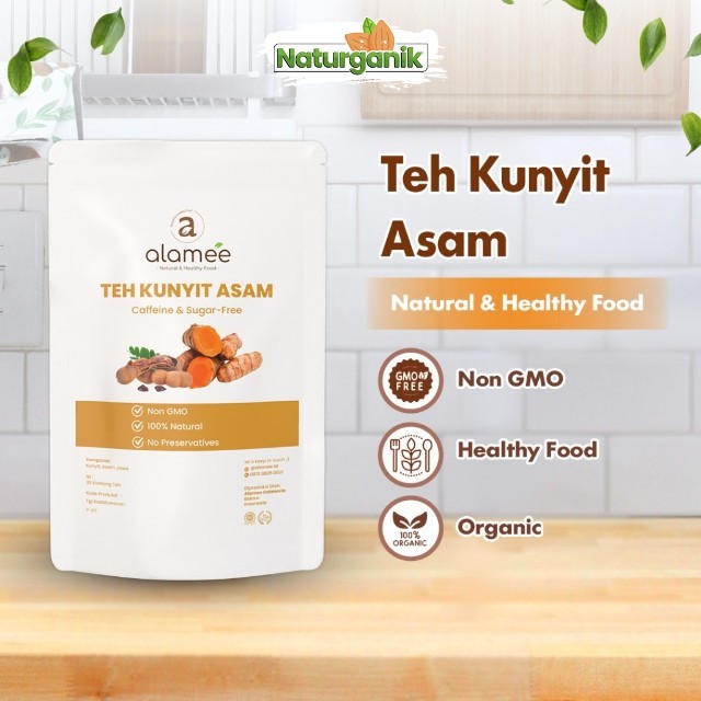 

ALAMEE Teh Asam Kunyit Termeric Tamarind Tea Bag Minuman Teh Celup Herbal Alami Isi 30 Naturganik