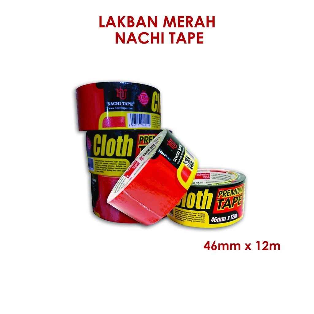 

Nachi Cloth Tape Lakban Kain 46 mm / 2 Inch x 12 meter Merah