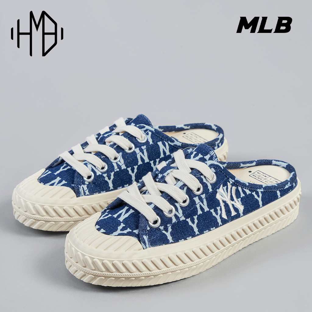 MLB NY Yankees Playball Monogram Denim Mule Navy