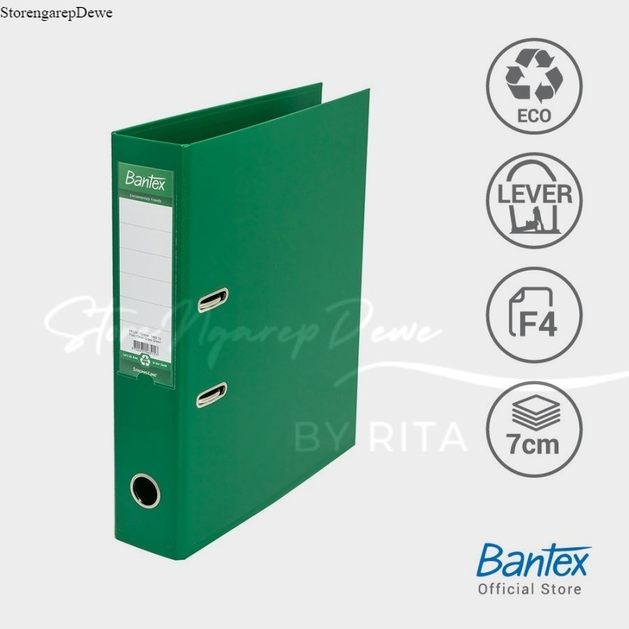 

Bantex Lever Arch File Ordner Plastic Folio 7cm Grass Green #1465 15 bahan tebal original real produk bantex indonesia