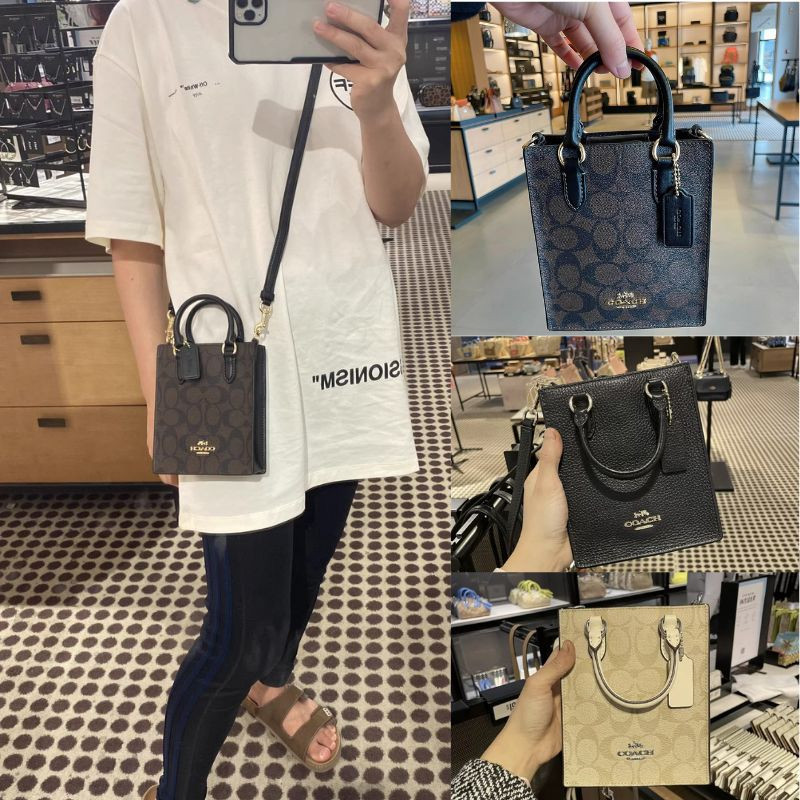 Coach Mini Cally Crossbody In Signature Canvas Bag Coach Tas Wanita Coach Tas Selempang Coach  Bahu 