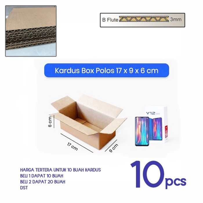 

10 BUAH DUS KARTON KARDUS 17X9X6 CM BOX B-FLUTE