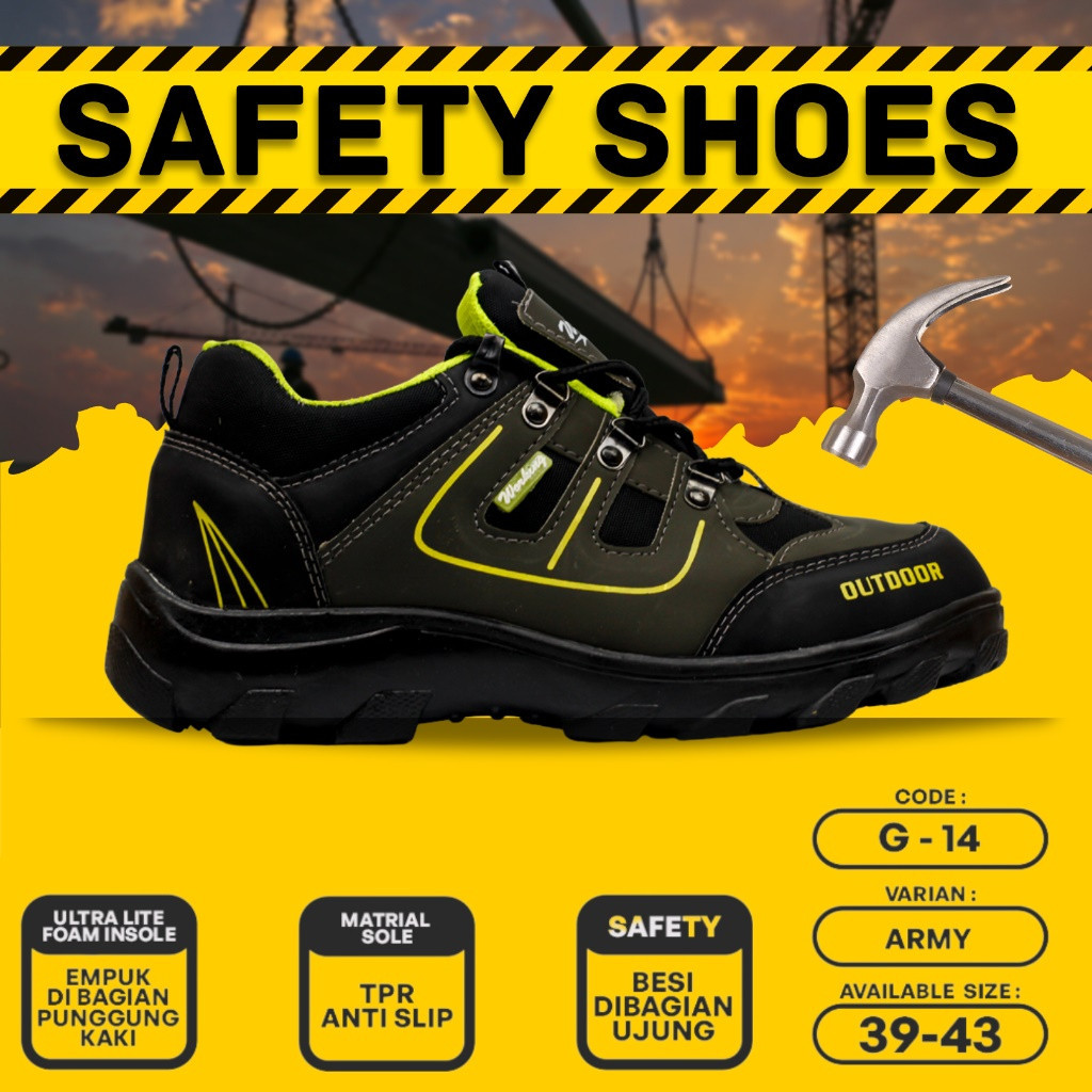 UKURAN SIZE 37 38 39 40 41 42 43 44 45 / Sepatu Safety Kings Boots Pria Sepatu Septi Proyek Sefty Bo