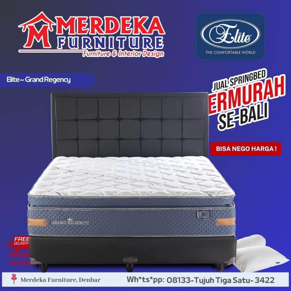 Kasur Elite ~ Grand Regency | Spring Bed 160x200|Free Bantal|