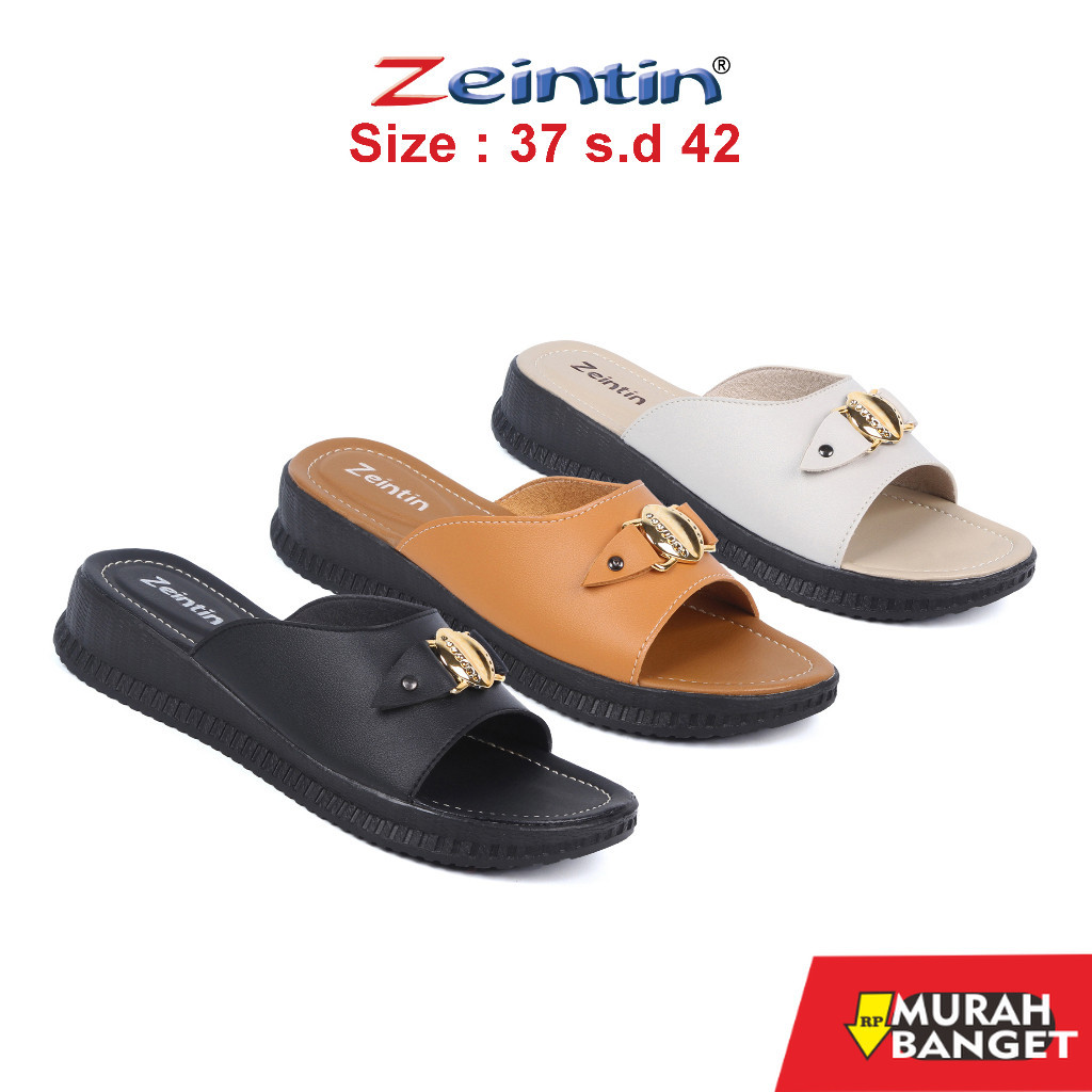 Sepatu pesta cewek- Zeintin - Sandal Wanita Kulit Sintetis Sendal Selop Wanita Zeintin Original HP