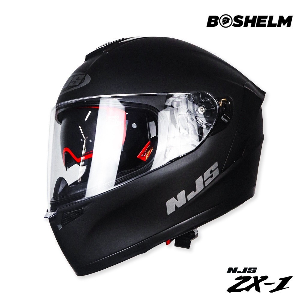 BOSHELM Helm NJS ZX-1 Solid HITAM DOFF Helm Full Face SNI /COD BAYAR DI TEMPAT
