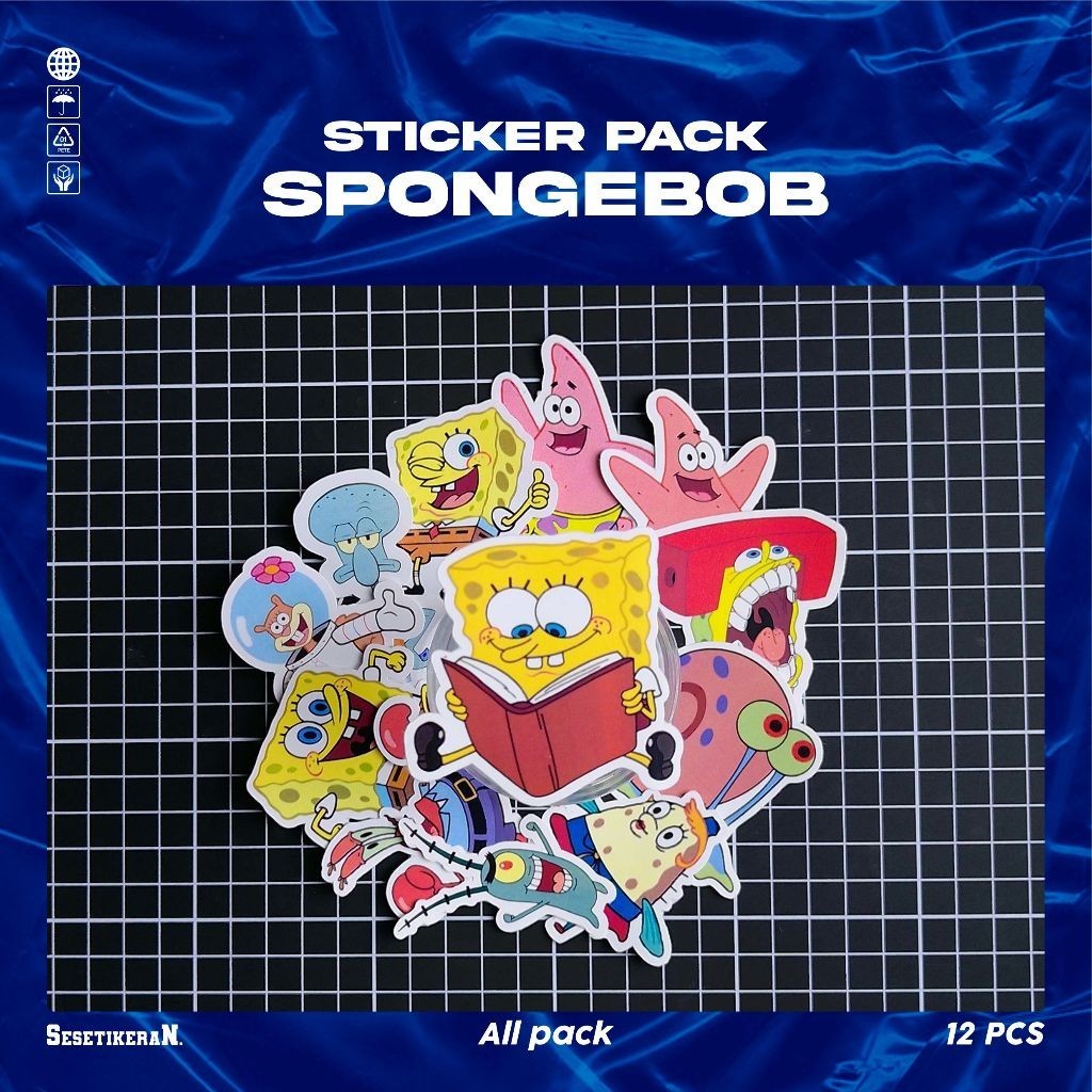 

COD✨ Sesetikeran Pack Stiker Kartun Lucu Spongebob Squarepants Colorfull Cute Keren Untuk Koper Laptop Skateboard