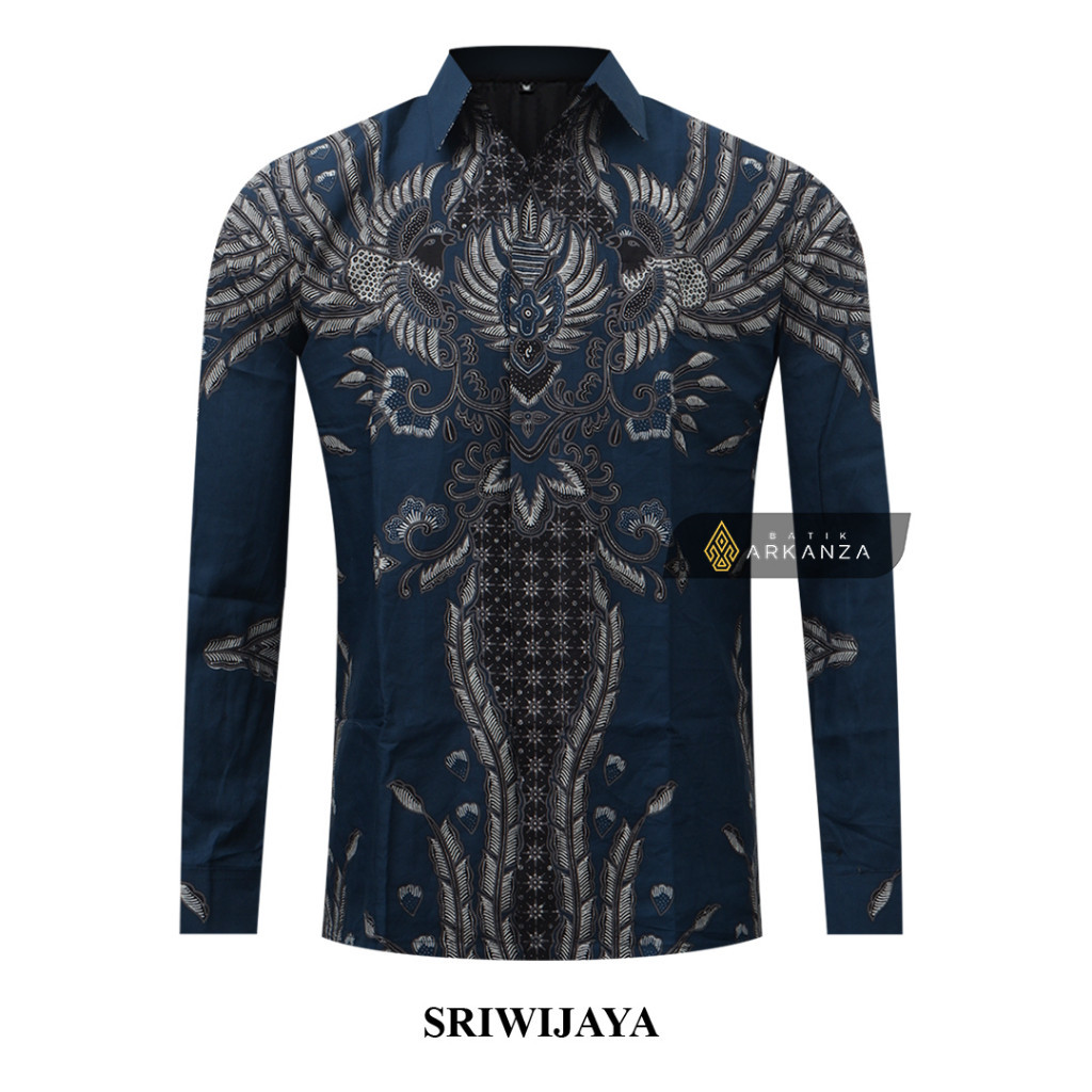 BATIK ARKANZA Motif Sriwijaya Kemeja Baju Batik Pria Lengan Panjang
