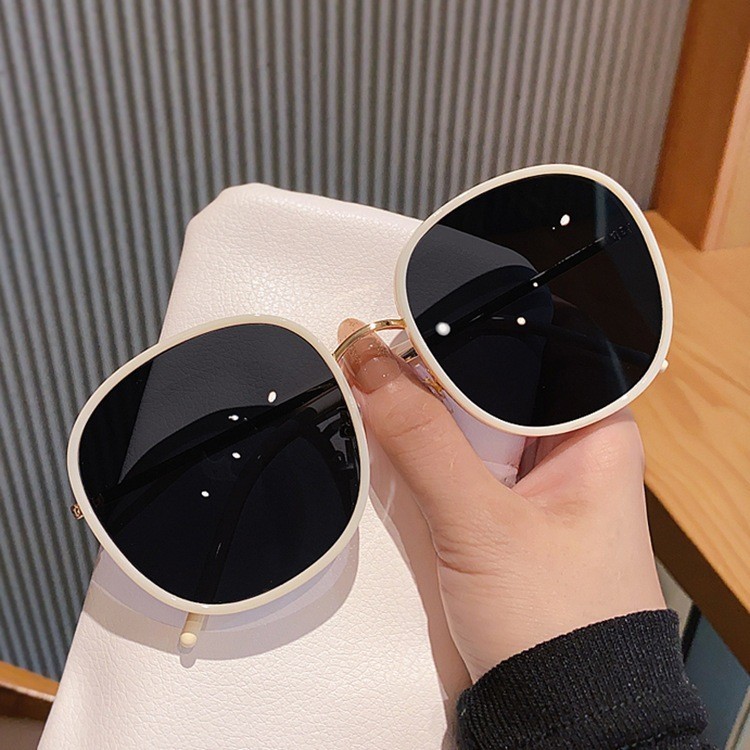 [FREE DOMPET+KAIN] Kacamata Hitam Frame Kotak Oversize Kacamata Anti UV Lensa  bulat telur Besar
