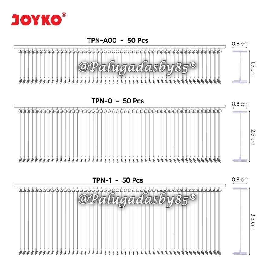 

(1 Pak / 5000 Pcs) Tag Pin JOYKO TPN-1 TPN-0 TPN-A00 / Tag Pin Isi Refill Tag Gun Joyko