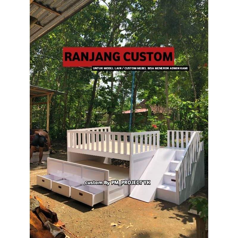 Ranjang tingkat,ranjang custom, ranjang kayu