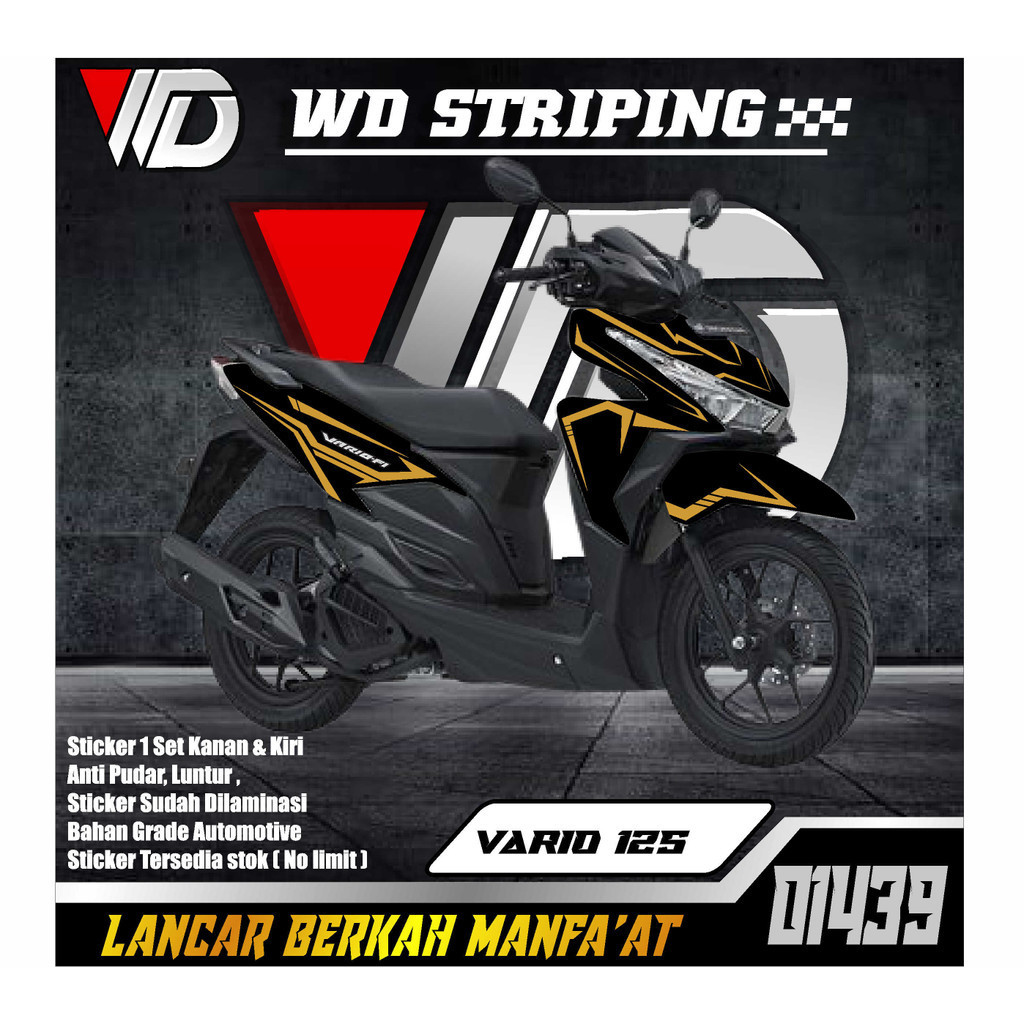 01439 sticker striping sepeda motor honda vario 125 led
