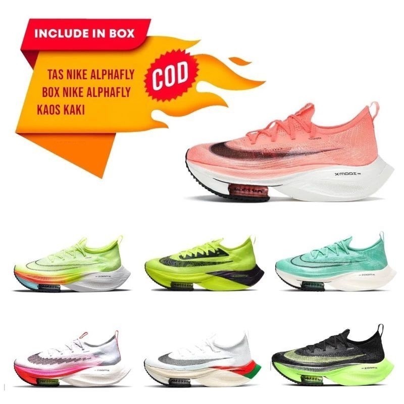 Sepatu Running Shoes Pria Air Zoomx Alphafly 2 Next% Black Volt Kenya Ekiden Japan Tosca Watermelon 