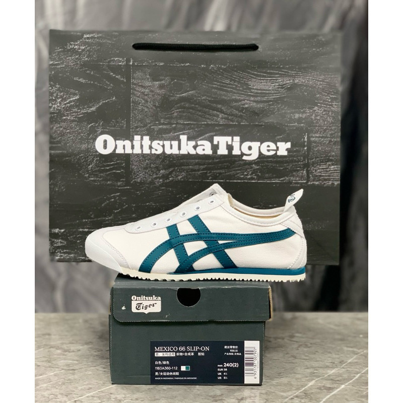 Sepatu Onitsuka Slip On White Green