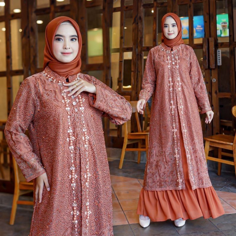 FLASH SALE [ COD ] NEW LIMITED EDITION GAMIS CARDINGAN SUPER CANTIK/GAMIS CARDINGAN TILLE BORDIR MUT