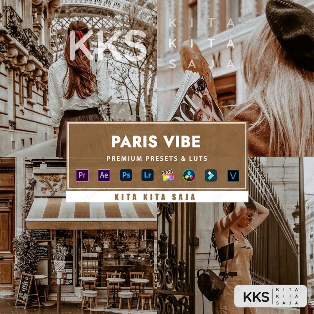 Paris Vibe - Premium Preset Lightroom Foto dan Video LUT LUTs VN Android IOS & PC Premiere Pro Davin