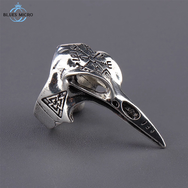 COD Cincin Bird Skull Ring Vintage Hip Hop Punk Eagle Mulut Defense Defense Ring Disesuaikan Cincin 