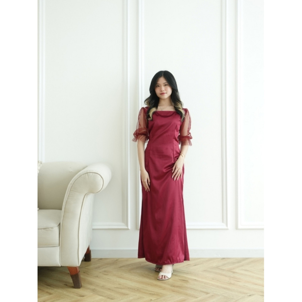 Dres Natal Bju Kondangan Tunik Dewasa Panjang Baju Pesta Cewek Maxi Elegan Natal Tahun Baru Dress Pe