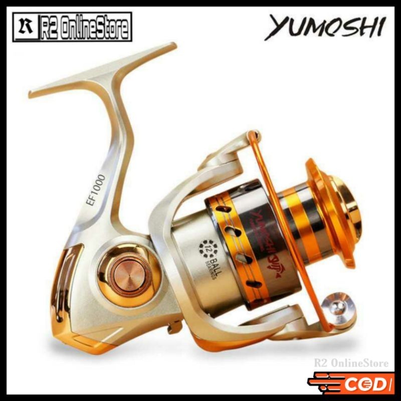 PROMO TERBARU YUMOSHI REELSKING EF1000 Reel Pancing Spinning 12 Ball Bearing / Reel Rel Rill Ril Pan