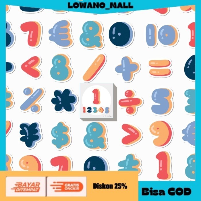 

[[LOWANOMALL]] TERLARIS 52 Pcs Alphabet Sticker Baloon Decorative Sticker Scrapbook Cute NUMBERS COD