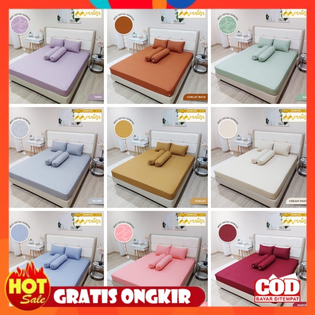 KAIN HALUS ADEM LEMBUT TEBAL / SPREI MONALISA POLOS UKURAN 180X200 DAN 160X200