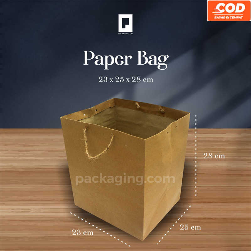 

Paper Bag Polos uk.23x25x28/Kantong Kertas /Tas Kertas untuk kotak uk.23x25x28