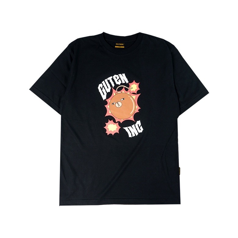 Tenderasi libur Guten Inc - Kaos Hitam Pria Guten Inc Paper Boom