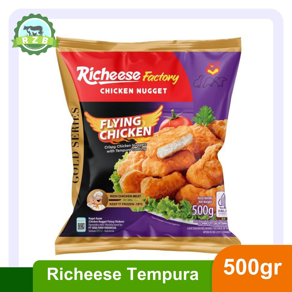 

Richeese Crispy Chicken Nuggets Tempura Coating 500gr