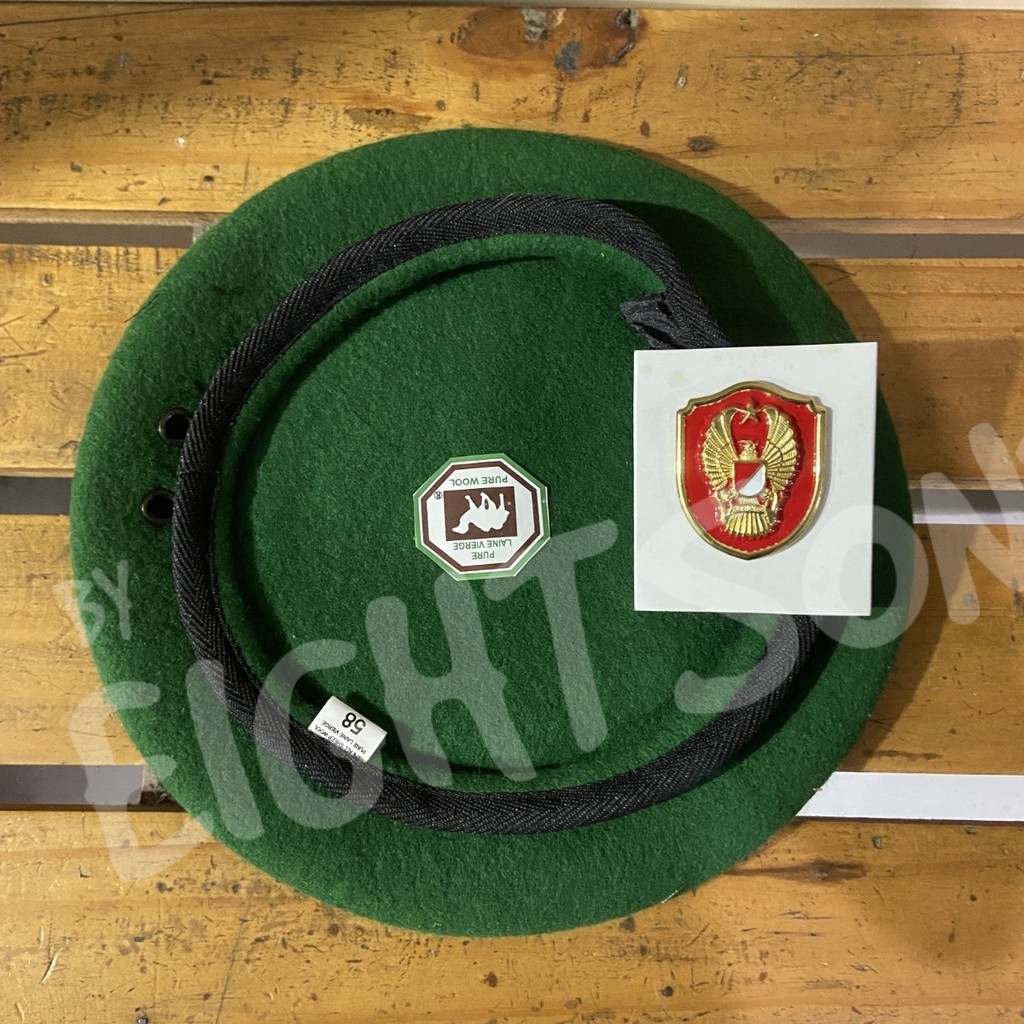 Baret dan Berbagai Emblem Camel Hijau Baret Camel TNI AD Baret Camel