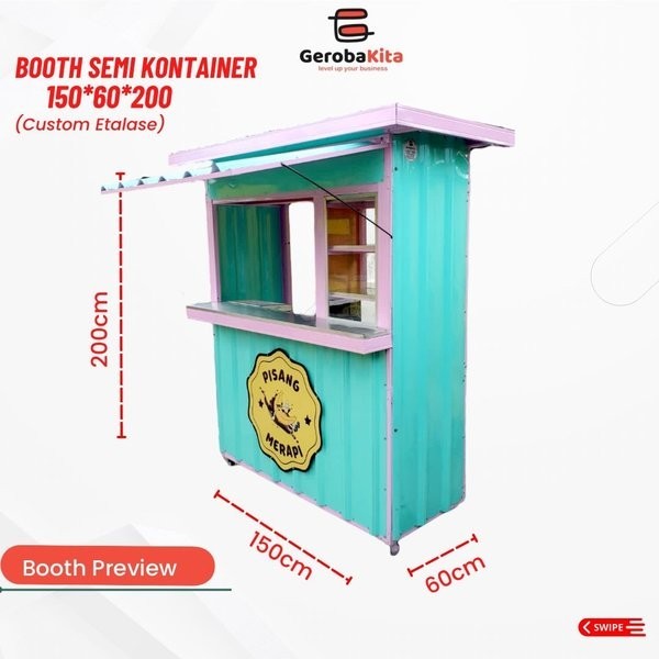 Booth semi kontainer/ gerobak jualan murah