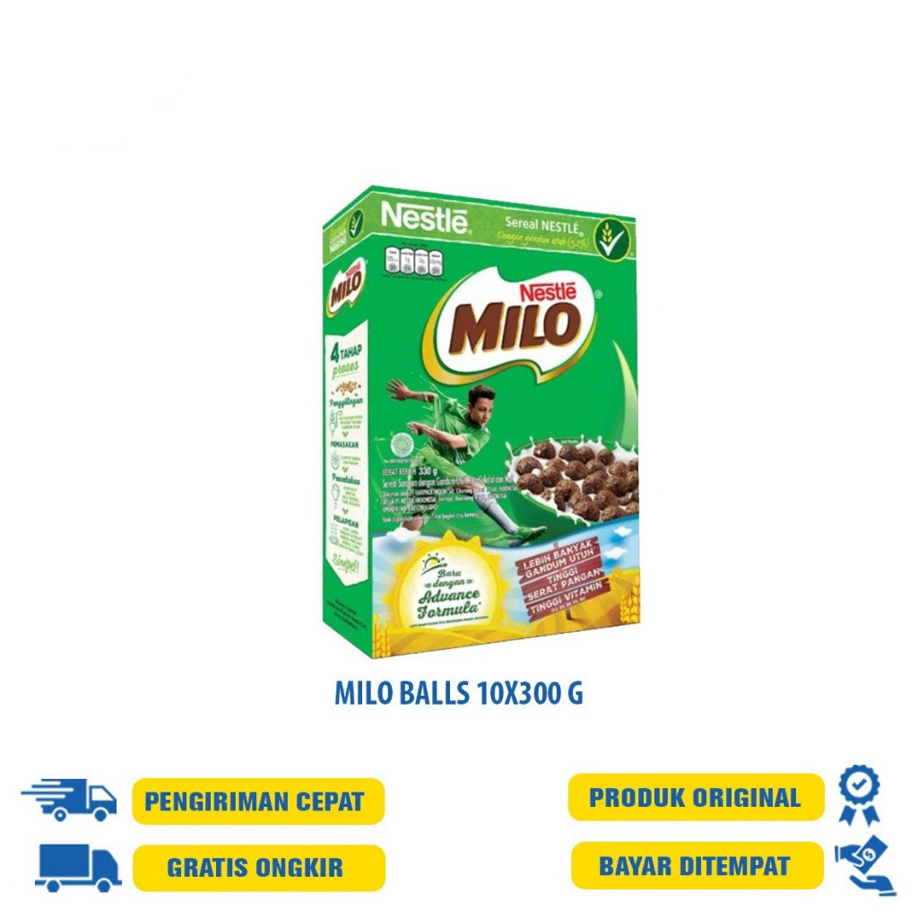 

MILO SEREAL COKELAT BALLS 36GR/10X300GR/18X150GR/SEREAL COKLAT MILO