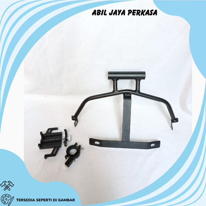 PAKET HOLDER HP NMAX NEW PEGANGAN DUDUKAN HANDPHONE BRACKET SEPEDA MOTOR ALUMUNIUM V2 DUDUKAN HANDPH