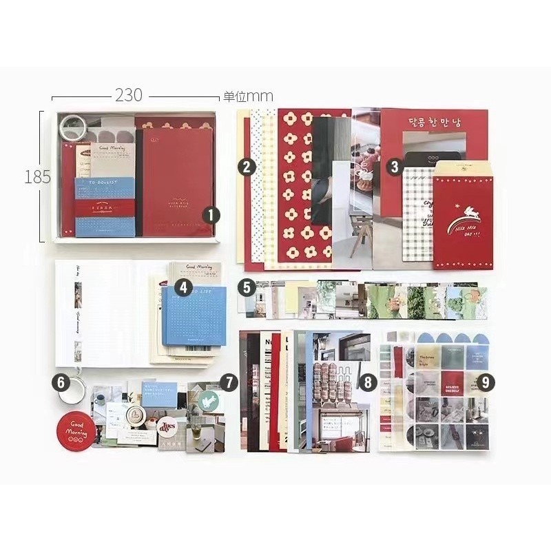 

ghg 155pcsJournal Kit Set Gift Box / Paket Set Agenda / Notebook lucu/diary lucu / Buku Tulis