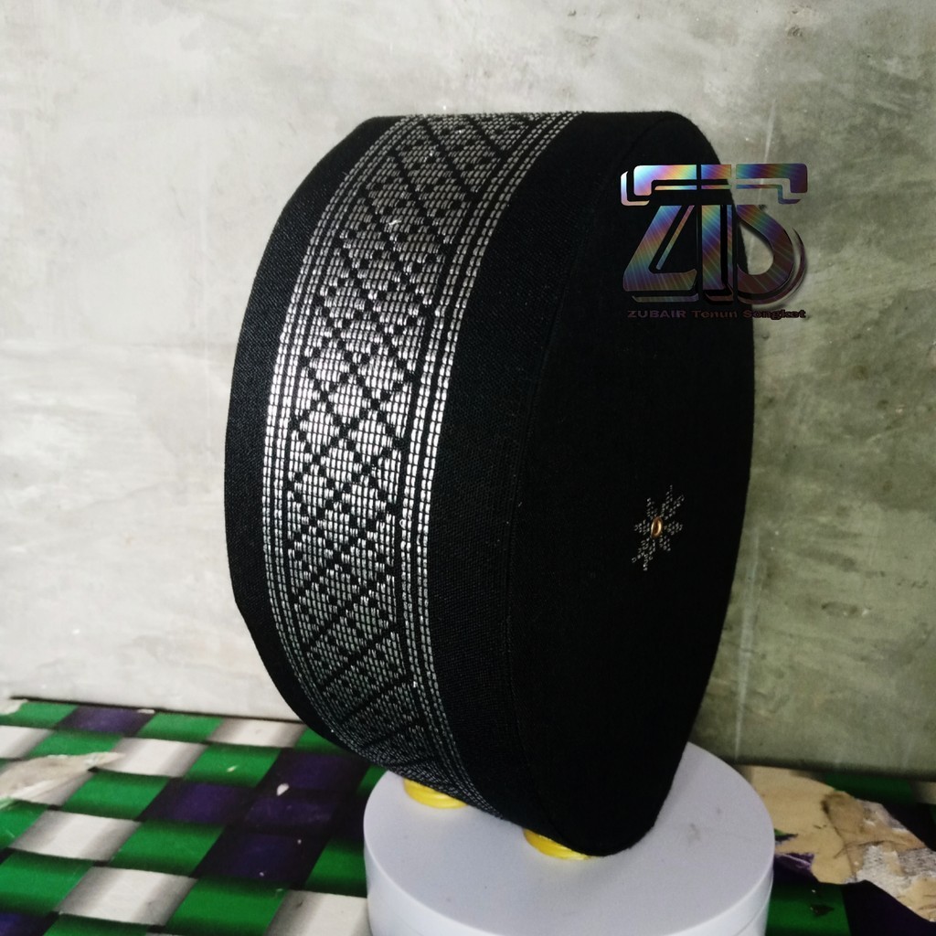 Peci Songkok Medan MOTIF PUCUK HITAM EMAS Set Anak & Dewasa Hadiah Keluarga Mewah & Menarik
