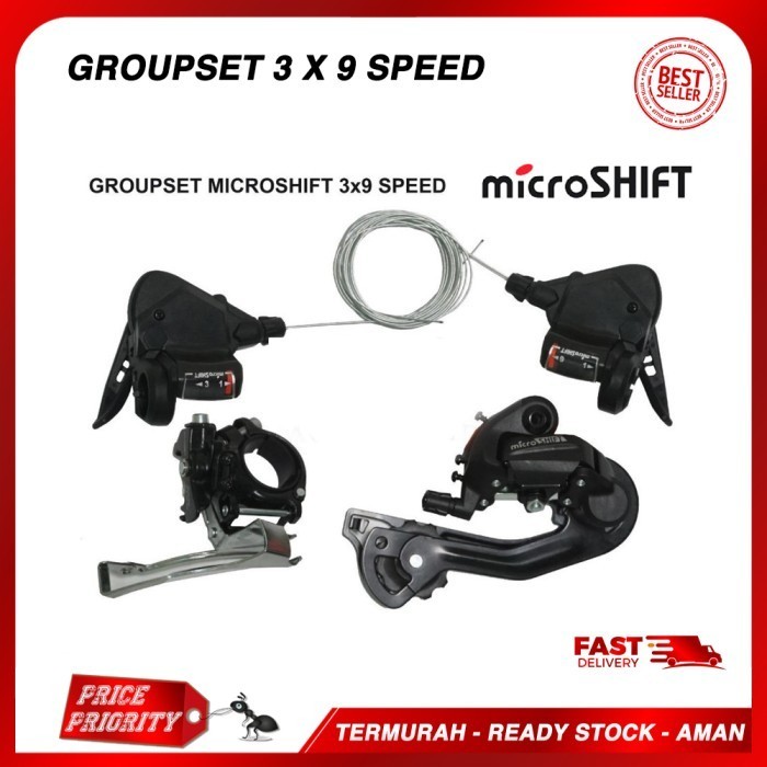 MICROSHIFT Groupset 3 X 9 SPEED shifter RD FD Sepeda Lipat Seli, MTB