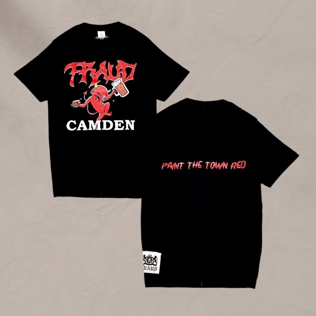 Fraud X Camden Official Tshirt - Black T shirt Kaos BAND Cotton Combed 24s TEBAL
