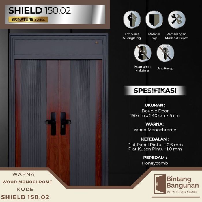 Pintu Baja Signature | Pintu Fortress 90x240 Shield 150.02