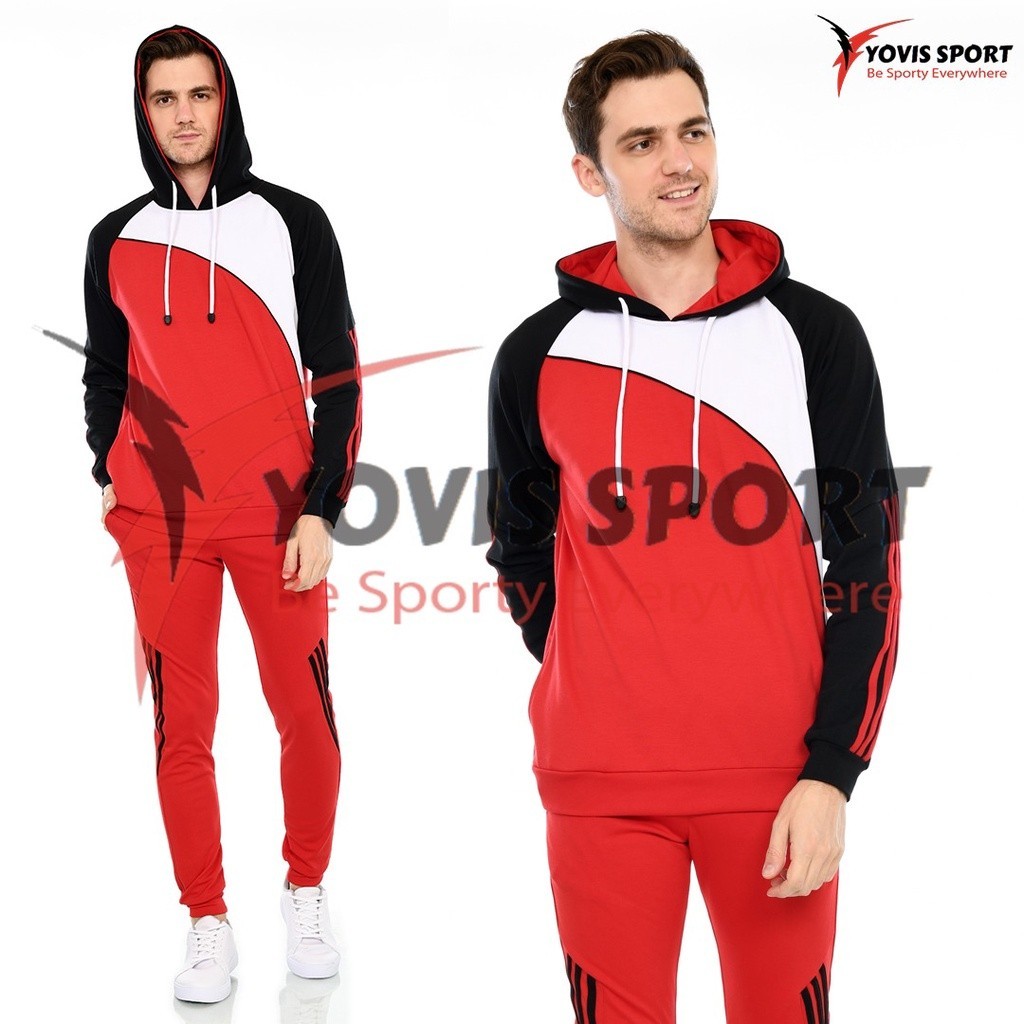 Setelan hoodie Pria yovis sport/ pakaian olahraga pria