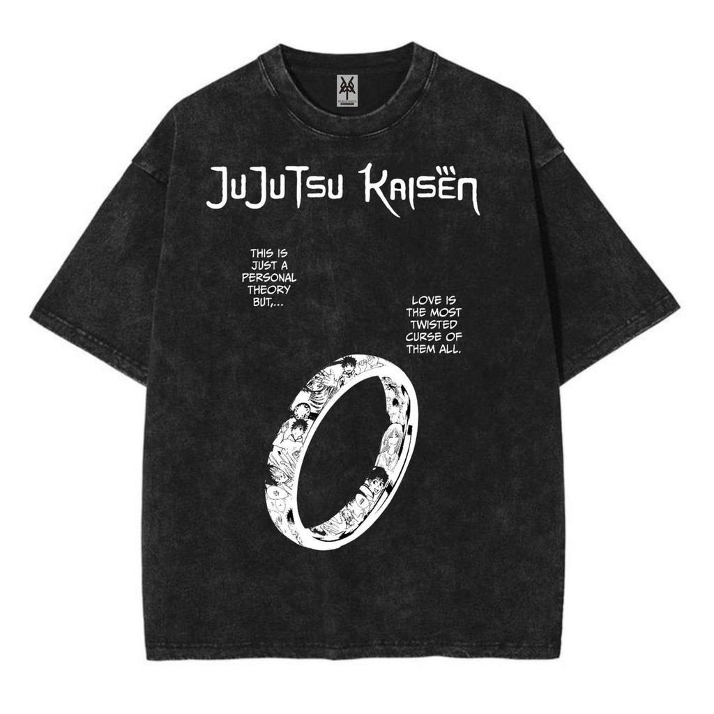 Kaos oversize jujutsu kaisen yuta okkotsu ring washed washing vintage tee