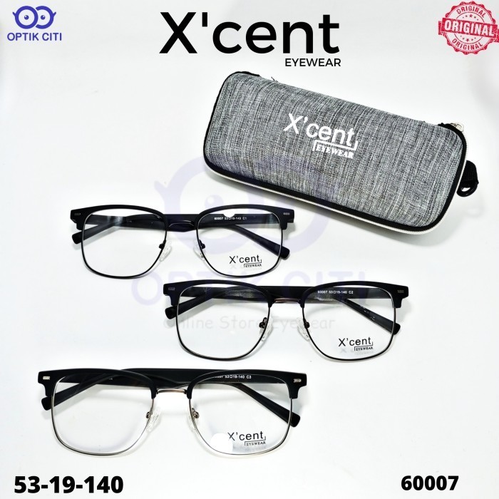 Frame Kacamata Kotak Pria Wanita Original Xcent 60007 ada Pegas Ringan