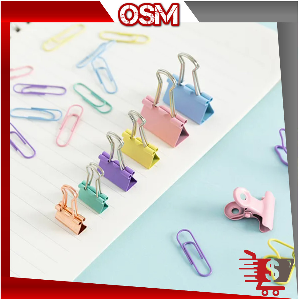 

OSM - S6244 Stationery Set Penjepit Klip Blinder / Paper Clip Polos / Klip Penjepit Kertas File 20 PCS