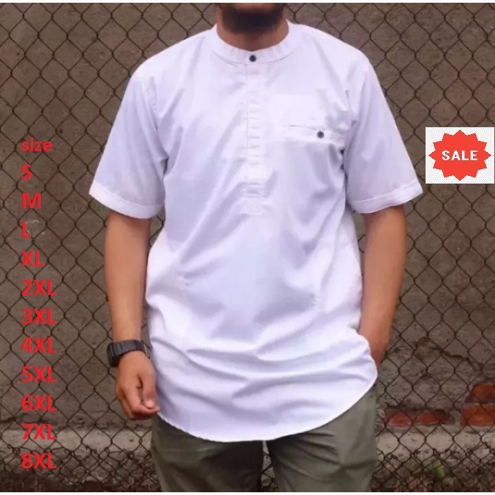 baju koko pria keren koko cowok dewasa 2022 kemeja lengan pendek pria baju muslimin polos
